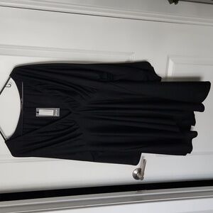 Nasty Gal deep-v, flared sleeve dress